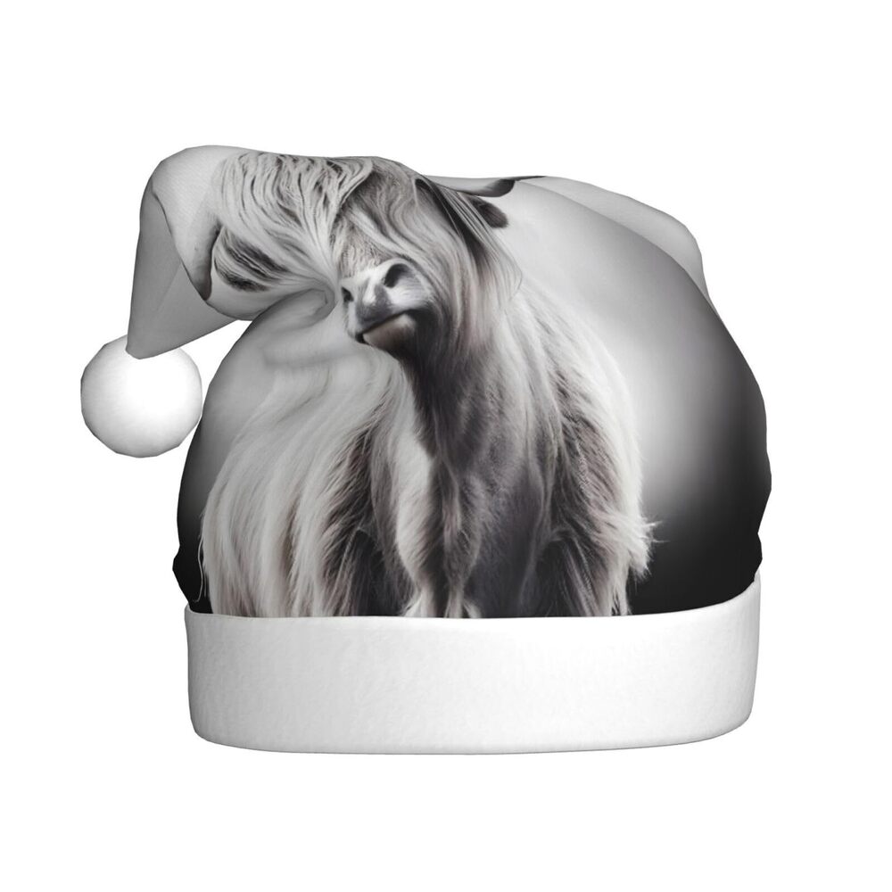 5082 Highland-Cow Christmas Hat Adults, Santa Hats, Holiday Hat